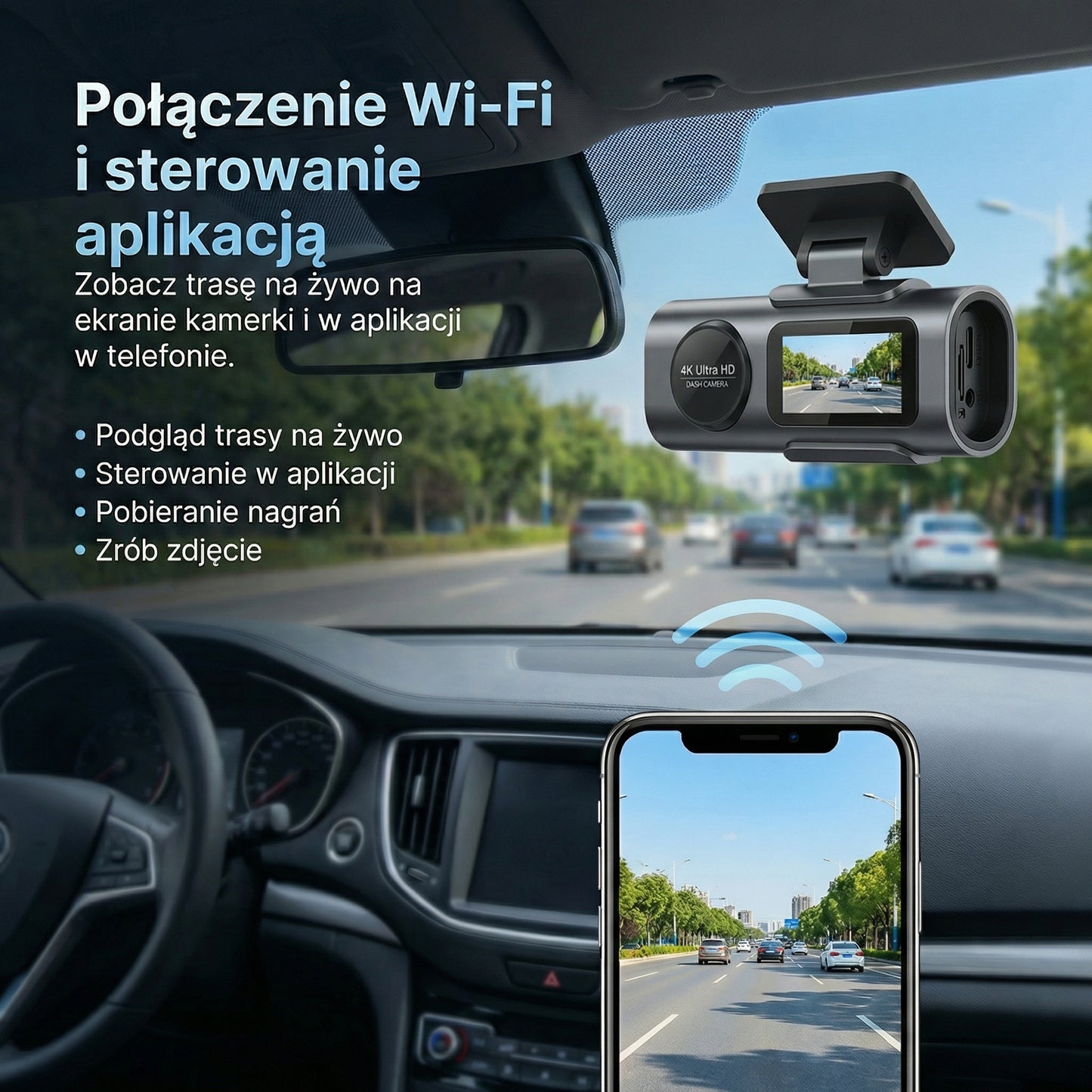 Kamera Samochodowa 4K UHD z Trybem Nocnym