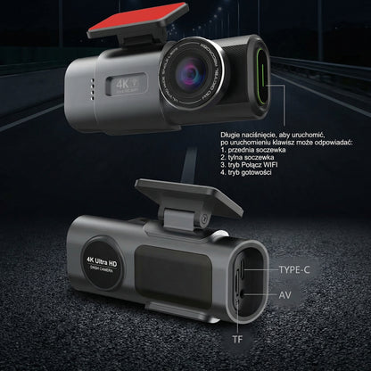 Kamera Samochodowa 4K UHD z Trybem Nocnym